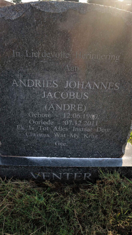 VENTER Andries Johannes Jacobus 1960-2011