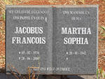? Jacobus Francois 1936-2000 & Martha Sophia 1942-