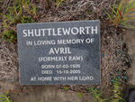 SHUTTLEWORTH Avril formerly RAW 1926-2005