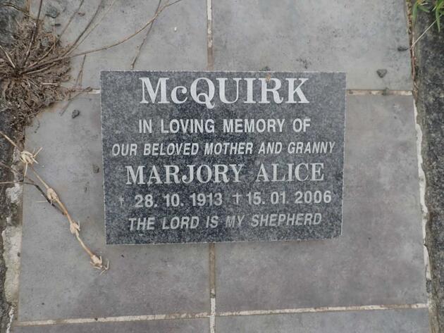 McQUIRK Marjory Alice 1913-2006
