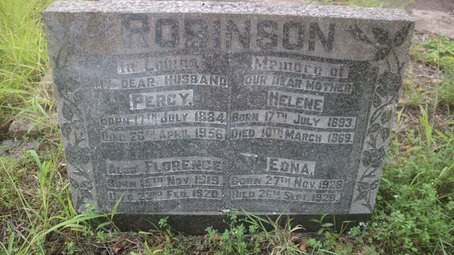 ROBINSON Percy 1884-1956 & Helene 1893-1969 :: ROBINSON Florence 1919-1920 :: ROBINSON Edna 1928-1929