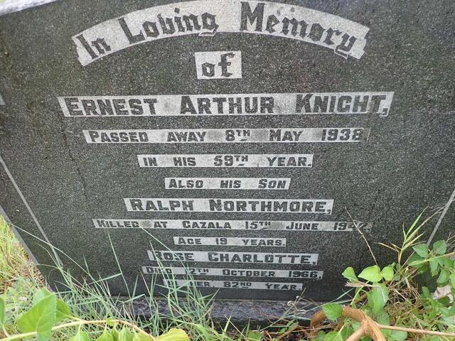 KNIGHT Ernest Arthur -1938 :: KNIGHT Rose Charlotte -1966 :: KNIGHT Ralph Northmore -1942