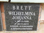 BRETT Wilhelmina Johanna 1926-2013
