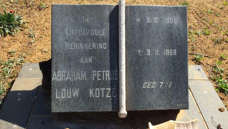 KOTZE Abraham Petrus Louw 1906-1969