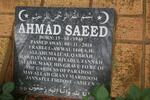 SAEED Ahmad 1940-2018