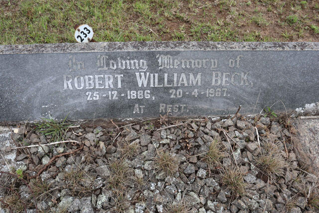 BECK Robert William 1886-1967