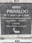 PRINSLOO Abrie 1940-2018