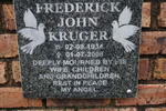 KRUGER Frederick John 1934-2008