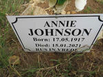 JOHNSON Annie 1917-2021
