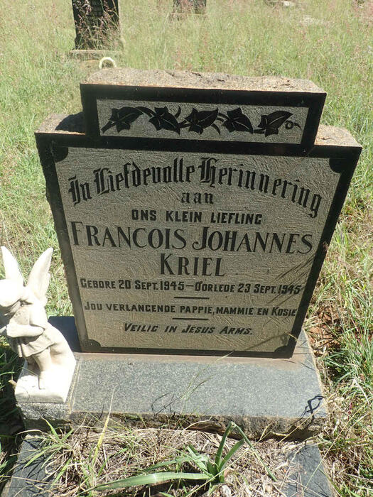 KRIEL Francois Johannes 1945-1945