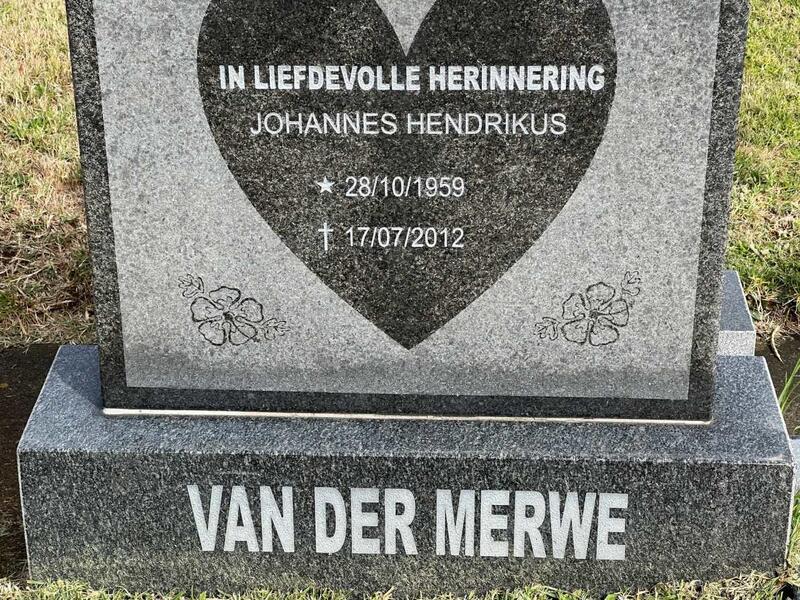 MERWE Johannes Hendrikus, van der 1959-2012