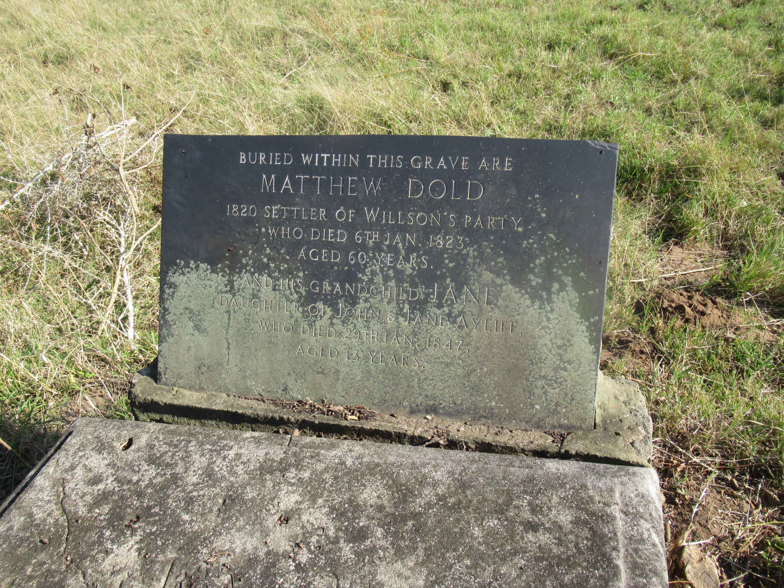 DOLD Matthew -1823 :: AYLIFF Jane -1947