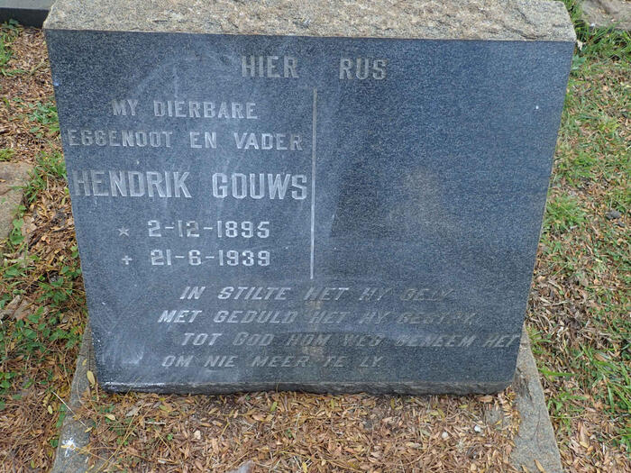 GOUWS Hendrik 1895-1939