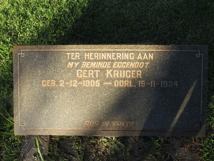 KRUGER Gert 1905-1934