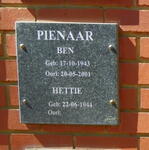 PIENAAR Ben 1943-2001 & Hettie 1944-