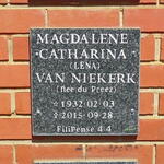 NIEKERK Magdalene Catharina, van nee DU PREEZ  1932-2015
