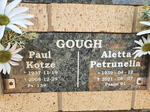 GOUGH Paul Kotze 1937-2008 & Aletta Petrunella 1939-2021