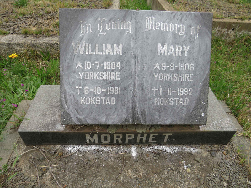MORPHET William 1904-1981 & Mary 1906-1992