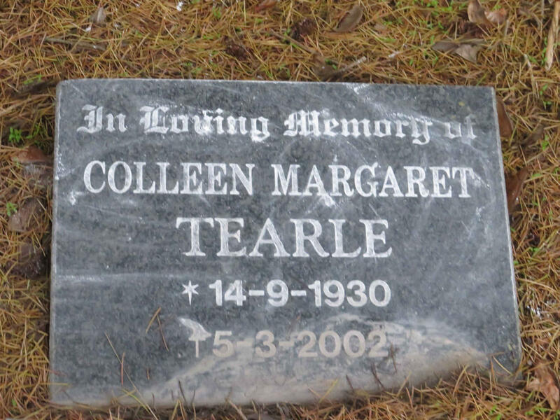 TEARLE Colleen Margaret 1930-2002