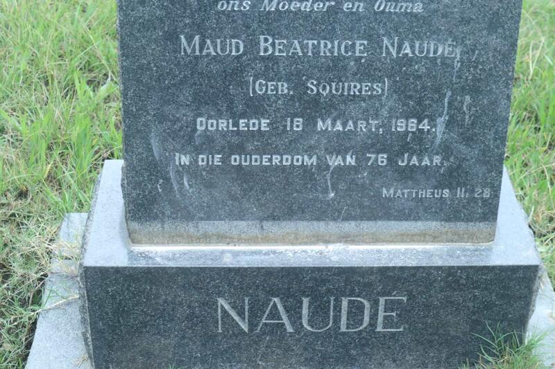 NAUDE Maud Beatrice nee SQUIRES -1964