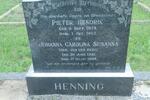 HENNING Pieter Hendrik 1873-1957 & Johanna Carolina Susanna VAN DEN BERG 1881-1958