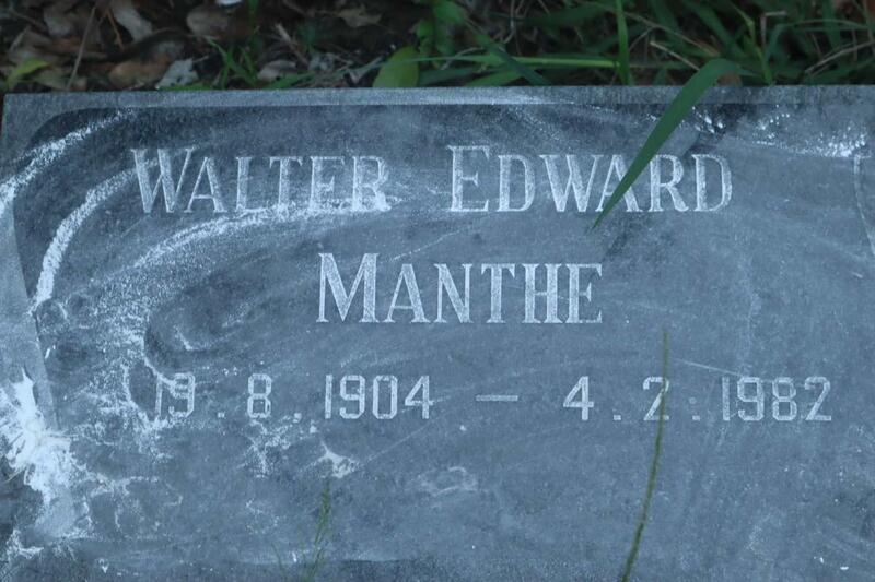 MANTHE Walter Edward 1904-1982