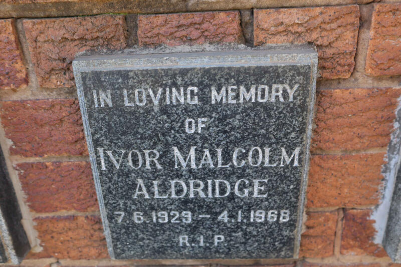 ALDRIDGE Ivor Malcolm 1929-1968