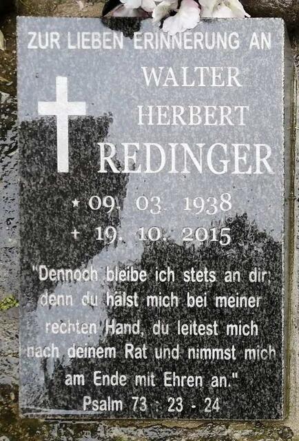 REDINGER Walter Herbert 1938-2015