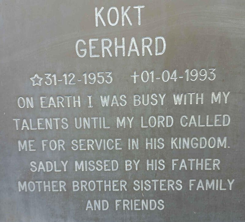 KOKT Gerhard 1953-1993