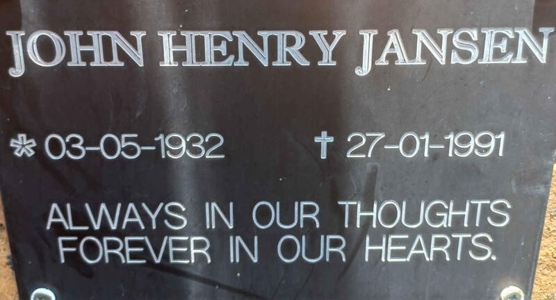 JANSEN John Henry 1932-1991
