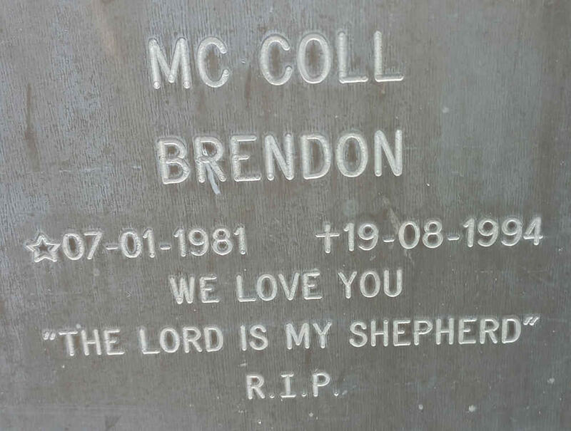 MCCOLL Brendon 1981-1994
