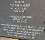 GRANT George Walter 1905-1979 & Margaret Johanna 1909-2003