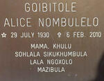 GQIBITOLE Alice Nombulelo 1930-2010
