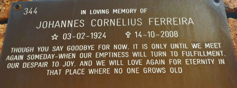 FERREIRA Johannes Cornelius 1924-2008
