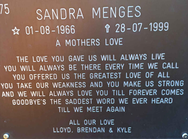 MENGES Sandra 1966-1999