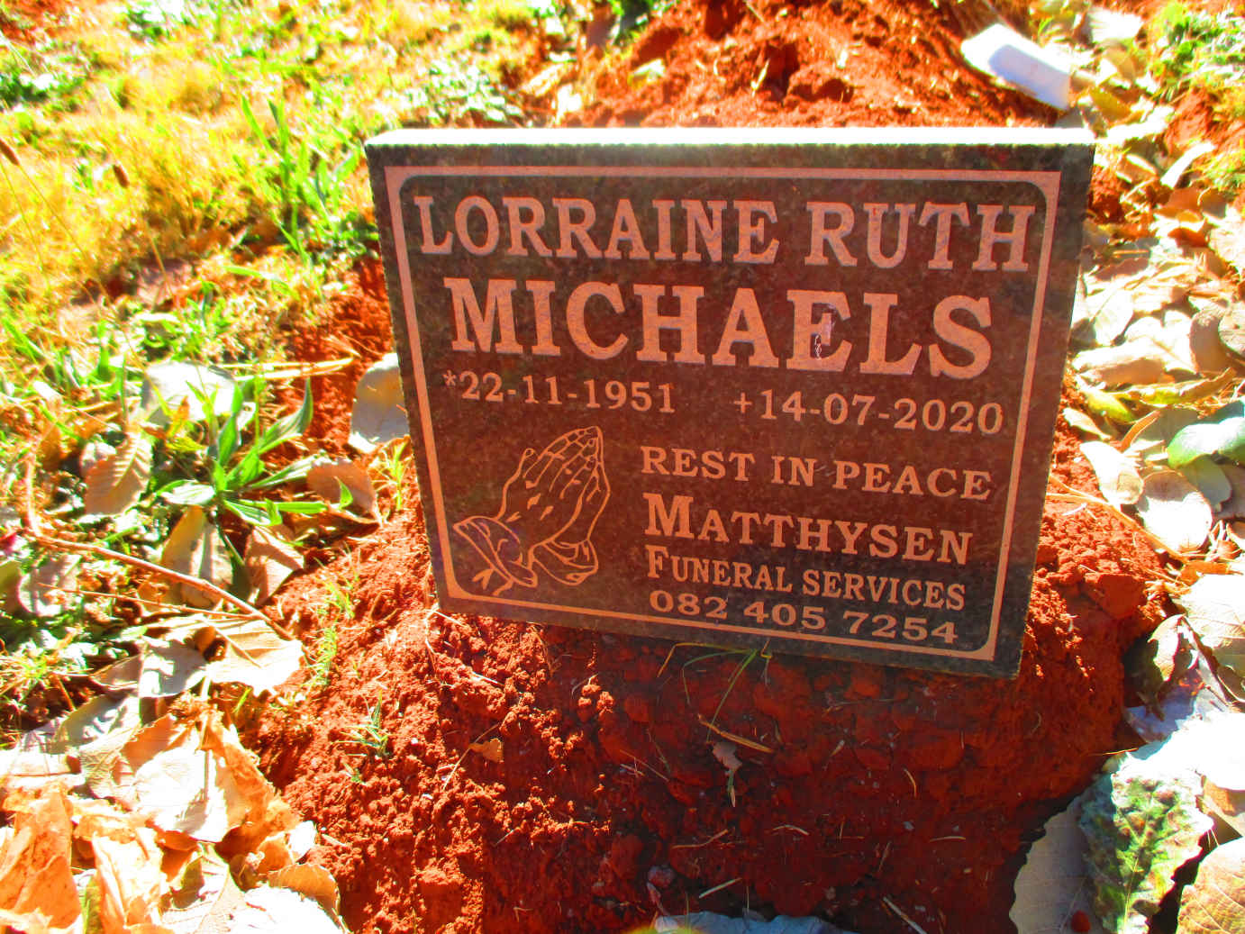 MICHAELS Lorraine Ruth 1951-2020