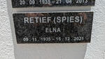 RETIEF Elna nee SPIES 1935-2021