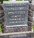 LENTZ Bertha Sophie verw. BAHLMANN nee WEISS 1887-1953