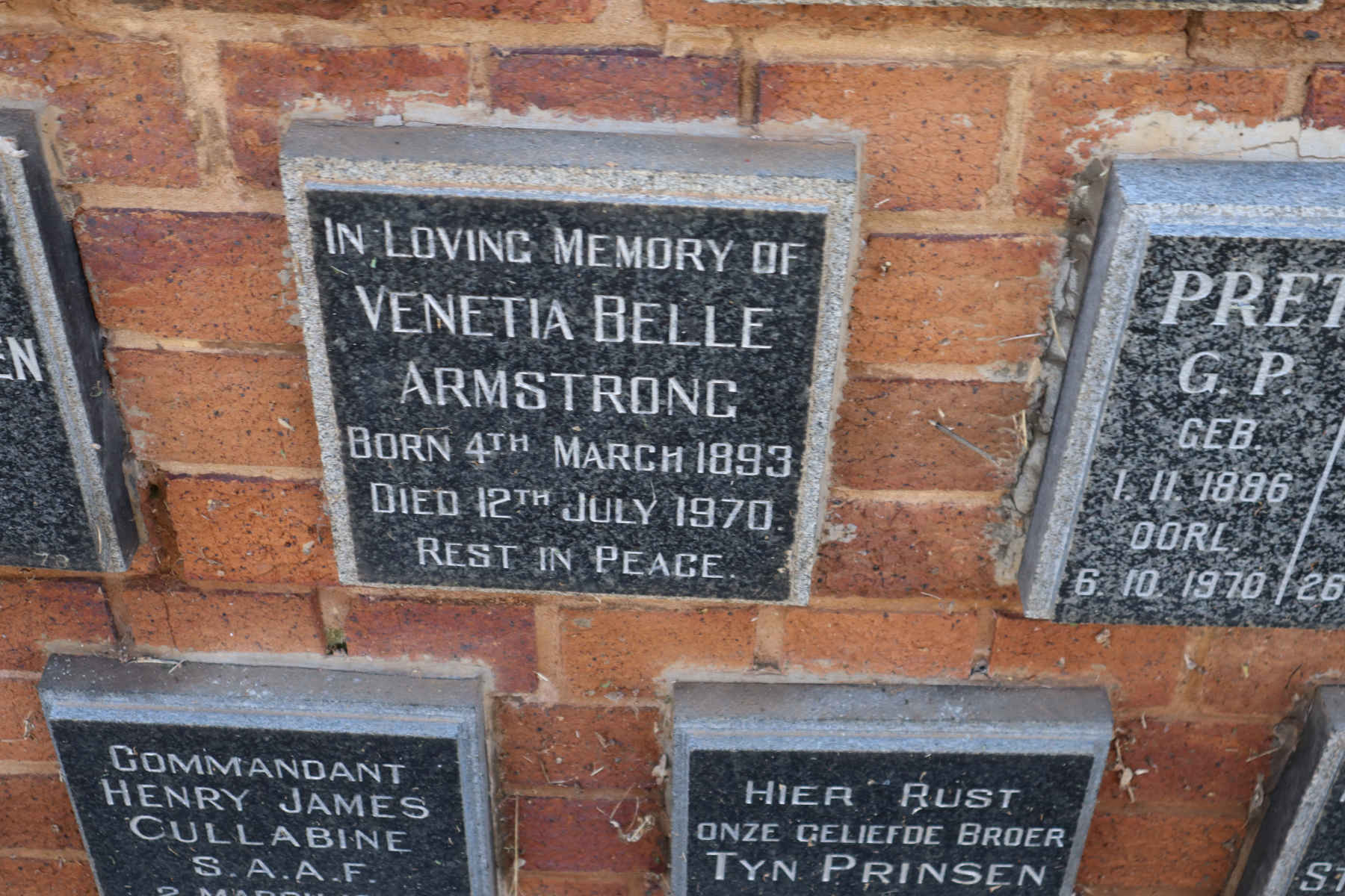 ARMSTRONG Venetia Belle 1893-1970