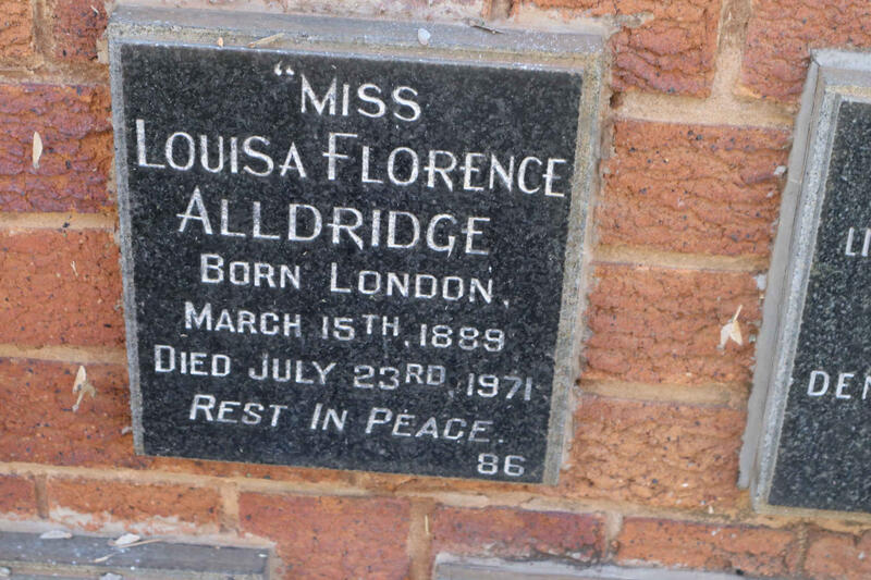 ALLDRIDGE Louisa Florence 1889-1971