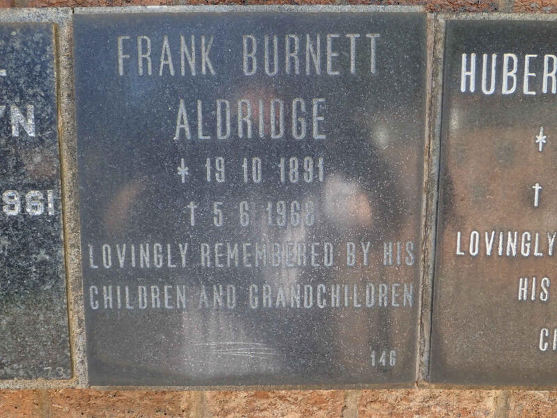 ALDRIDGE Frank Burnett 1891-1968