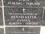 JANSEN Dennis Keith 1938-2020