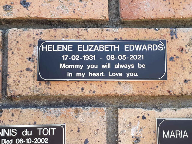 EDWARDS Helene Elizabeth 1931-2021