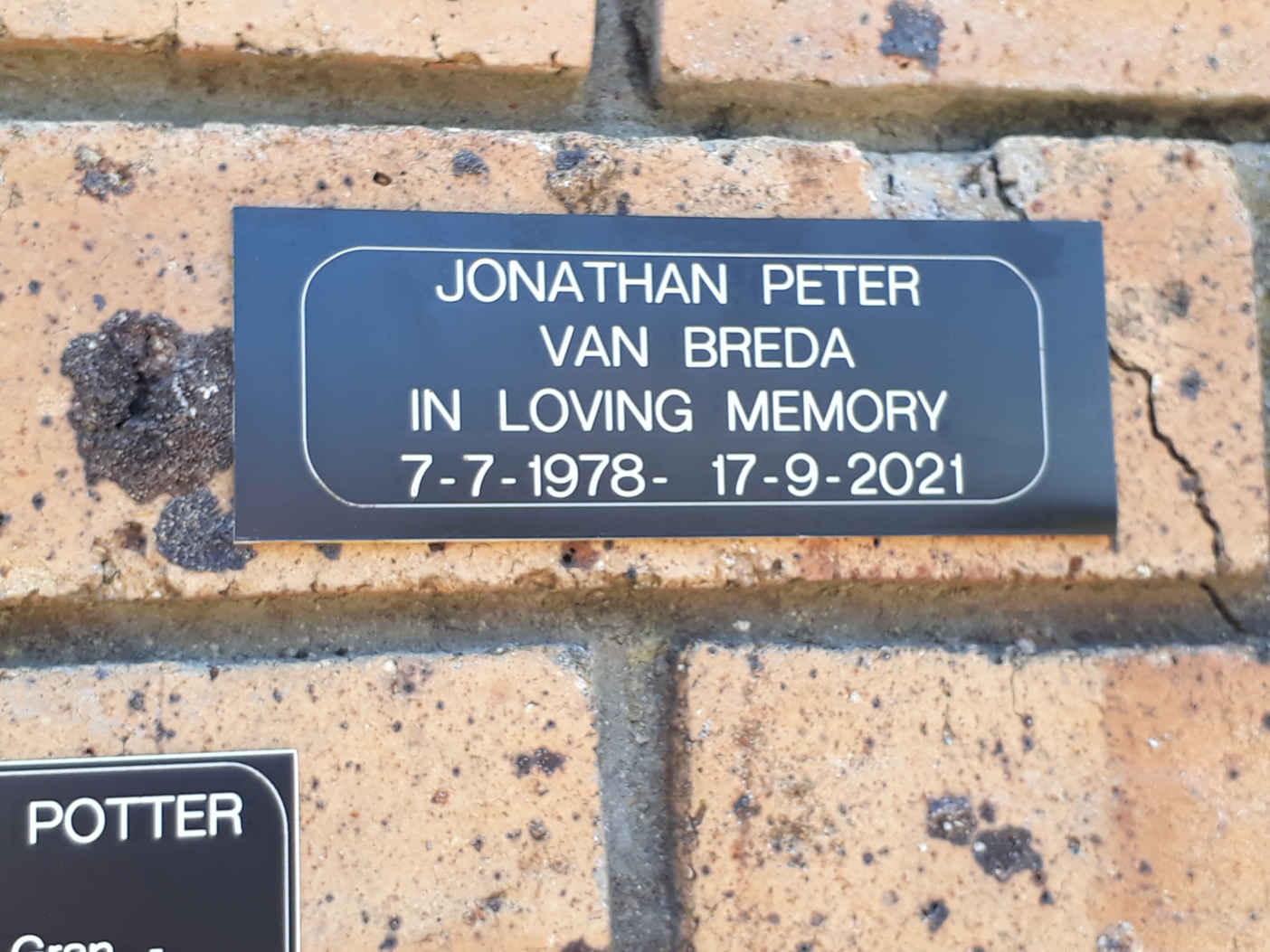 BREDA Jonathan Peter, van 1978-2021