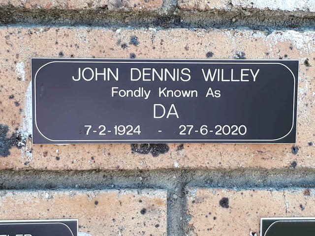 WILLEY John Dennis 1924-2020