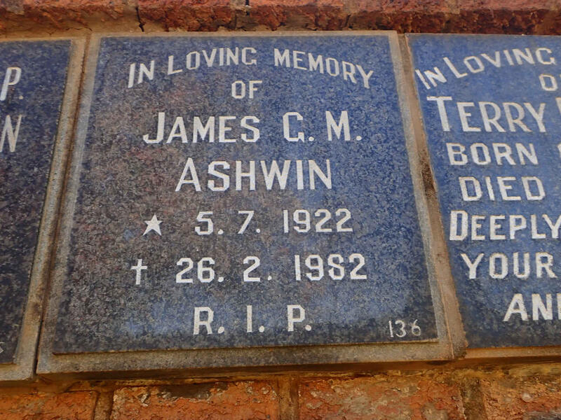 ASHWIN James G.M. 1922-1982