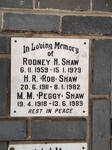 SHAW H.R. 1911-1982 & M.M. 1918-1989 :: SHAW Rodney H. 1959-1979