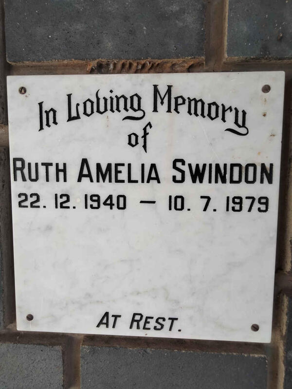 SWINDON Ruth Amelia 1940-1979