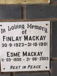 MACKAY Finlay 1923-1981 & Esme 1930-2003