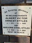 STYLES Albert Victor Ernest 1911-1985 & Marjorie Ethel 1922-2004